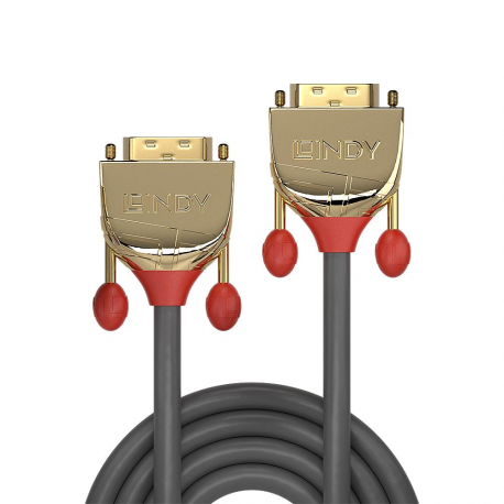 Lindy Gold - DVI cable - dual link - DVI-D (M) to DVI-D (M) - 2 m - thumbscrews - grey - 0