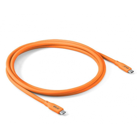 Club 3D - USB cable - 24 pin USB-C (M) to 24 pin USB-C (M) - USB4 - 2 m - 4K60Hz support, up to 240W power delivery support, up to 20 Gbps data transfer rate, Fast Power Charging (240W), E-marker - orange - 0
