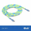 Club 3D - USB cable - 24 pin USB-C (M) to 24 pin USB-C (M) - 20 V - 3 A - 2 m - beaded cable - blue