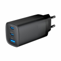 Gembird - Power adapter - 65 Watt - 4.8 A - Quick Charge 3.0 - 3 output connectors (USB, 24 pin USB-C) - black