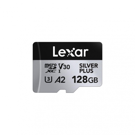 Lexar Professional SILVER PLUS - Flash memory card - 128 GB - A2  /  Video Class V30  /  UHS-I U3 - microSDXC UHS-I - 0