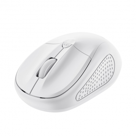 Trust Primo - Mouse - right and left-handed - optical - 4 buttons - wireless - 2.4 GHz - USB wireless receiver - matt white - 0