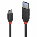 Lindy Black Line - USB cable - USB-C (M) to USB Type A (M) - USB 3.1 Gen 2 - 3 A - 1 m - round - black