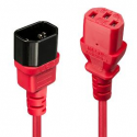 Lindy - Power extension cable - IEC 60320 C13 to IEC 60320 C14 - 1 m - molded - red