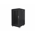 Lanberg FF01 series - Rack cabinet - 600 x 800, flat pack, with mesh door - with 4 cooling fans - free-standing, floor-standing - black, RAL 9004 - 22U - 19"