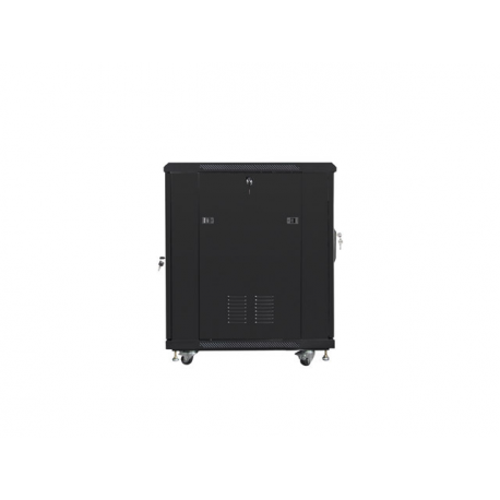 Lanberg V2 - Rack cabinet - flat pack, with mesh door, 600x800 - free-standing - black, RAL 9004 - 15U - 19" - 0