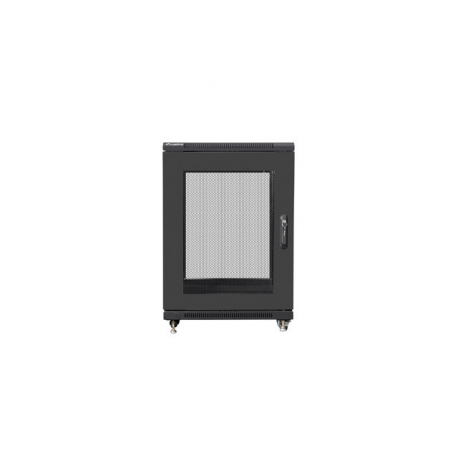 Lanberg V2 - Rack cabinet - flat pack, with mesh door, 600x800 - free-standing - black, RAL 9004 - 15U - 19" - 3
