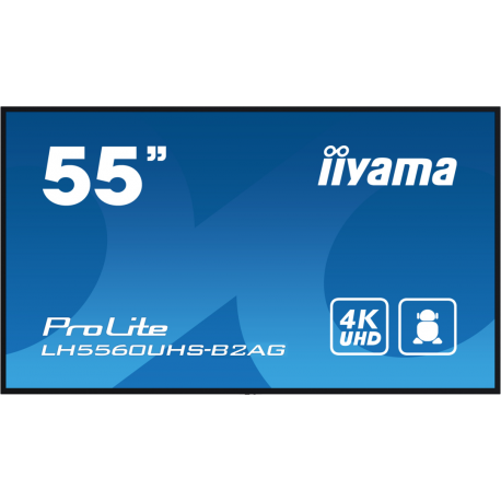iiyama ProLite LH5560UHS-B2AG - 55" Diagonal Class (54.6" viewable) LED-backlit LCD display - digital signage - with built-in SoC media player - 4K UHD (2160p) 3840 x 2160 - black bezel with matte finish - 10