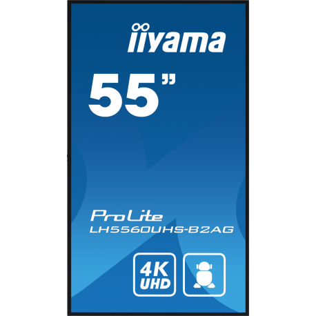 iiyama ProLite LH5560UHS-B2AG - 55" Diagonal Class (54.6" viewable) LED-backlit LCD display - digital signage - with built-in SoC media player - 4K UHD (2160p) 3840 x 2160 - black bezel with matte finish - 11