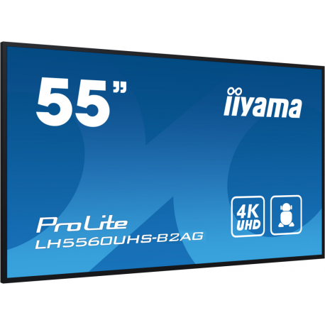 iiyama ProLite LH5560UHS-B2AG - 55" Diagonal Class (54.6" viewable) LED-backlit LCD display - digital signage - with built-in SoC media player - 4K UHD (2160p) 3840 x 2160 - black bezel with matte finish - 12