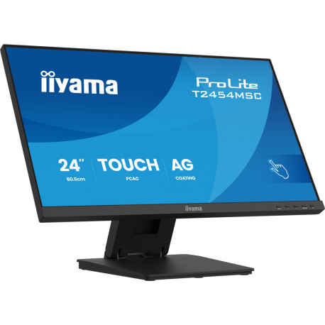 iiyama ProLite T2454MSC-B3AG - LED monitor - 24" (23.8" viewable) - touchscreen - 1920 x 1080 Full HD (1080p) @ 83 Hz - IPS - 300 cd / m² - 1000:1 - 4 ms - HDMI, DisplayPort - speakers - matte black - 0