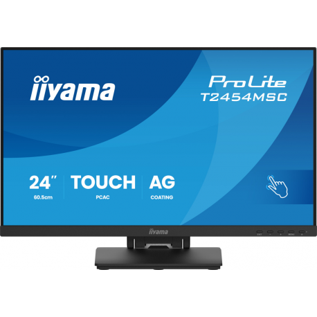 iiyama ProLite T2454MSC-B3AG - LED monitor - 24" (23.8" viewable) - touchscreen - 1920 x 1080 Full HD (1080p) @ 83 Hz - IPS - 300 cd / m² - 1000:1 - 4 ms - HDMI, DisplayPort - speakers - matte black - 1