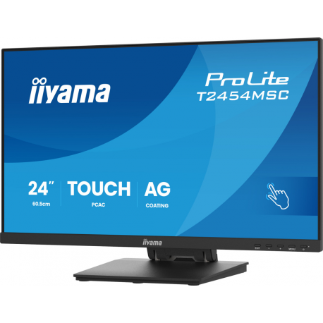 iiyama ProLite T2454MSC-B3AG - LED monitor - 24" (23.8" viewable) - touchscreen - 1920 x 1080 Full HD (1080p) @ 83 Hz - IPS - 300 cd / m² - 1000:1 - 4 ms - HDMI, DisplayPort - speakers - matte black - 5