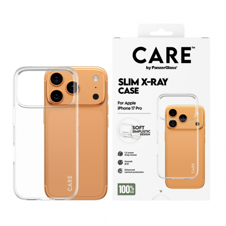 CARE by PanzerGlass X-Ray - Back cover for mobile phone - soft basic - thermoplastic polyurethane (TPU) - transparent - for Apple iPhone 17 Pro - 1
