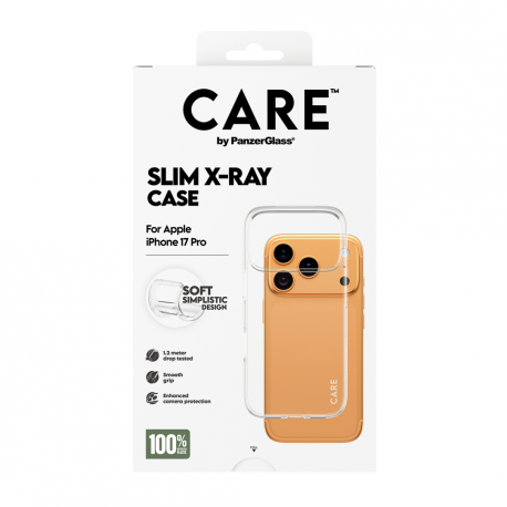 CARE by PanzerGlass X-Ray - Back cover for mobile phone - soft basic - thermoplastic polyurethane (TPU) - transparent - for Apple iPhone 17 Pro - 2