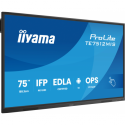 iiyama ProLite TE7512MIS-B4AG - 75" Diagonal Class (74.52" viewable) LED-backlit LCD display - interactive digital signage - with touchscreen (multi touch) / optional slot-in PC capability - 4K UHD (2160p) 3840 x 2160 - Direct LED - black (bezel), matte finish - with iiyama WiFi module (OWM002)