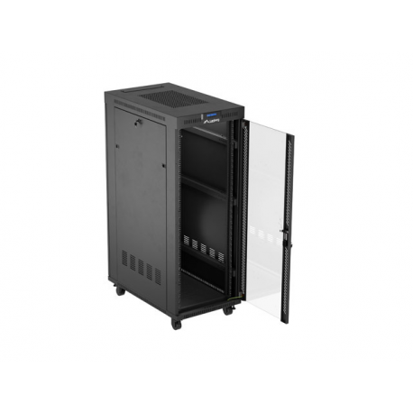 Lanberg FF01 series - rack - 600 x 1000, flat pack, with glass door, LCD - 32U - 4