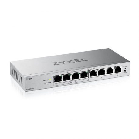Zyxel GS1200v3 Series GS1200-8HPv3 - Switch - Managed - 8 x 10 / 100 / 1000 (4 PoE+) - desktop - PoE+ (68 W) - 1