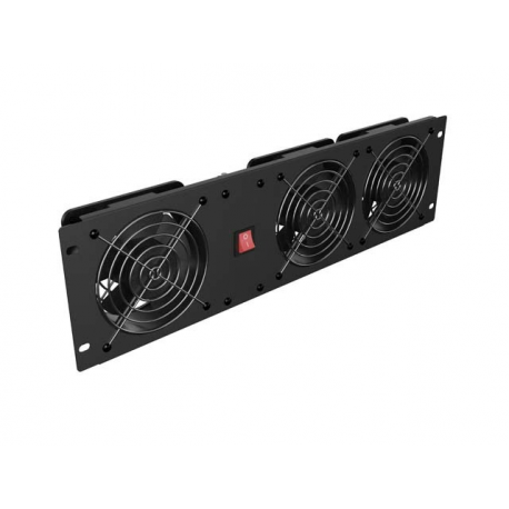 Lanberg - Rack fan panel (vertical) - with three fans - AC 230 V - RAL 9004, black - 3U - 19" - 0