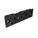 Lanberg - Rack fan panel (vertical) - with three fans - AC 230 V - RAL 9004, black - 3U - 19"