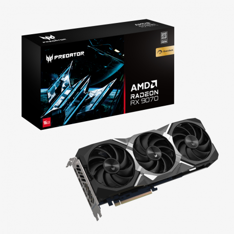 Acer Predator BiFrost Radeon RX 9070 OC - OC Edition - graphics card - Radeon RX 9070 - 16 GB GDDR6 - PCI Express 5.0 - HDMI, 3 x DisplayPort - 0