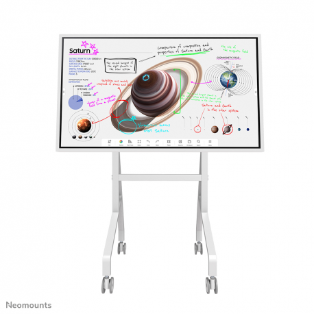 Neomounts Move Go Flip FL50-515WH1 - Cart - for flat panel - steel - white - screen size: 55"-65" - mounting interface: 400 x 400 mm - 2