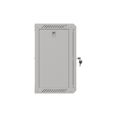 Lanberg WF11 Series - Rack cabinet - 300 x 300, with glass door, flat pack - wall mountable - grey, RAL 7035 - 9U - 10" - 3