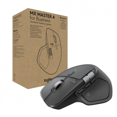 Logitech MX Master 4 for Business - Mouse - 8 buttons - wireless - Bluetooth, 2.4 GHz - Logitech Logi Bolt USB receiver - 0