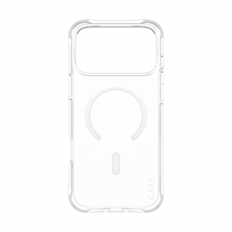 CARE by PanzerGlass Samba - Back cover for mobile phone - MagSafe compatibility - thermoplastic polyurethane (TPU) - transparent with white - for Apple iPhone 17 Pro Max - 1