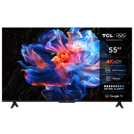 TCL 55P69K - 55" Diagonal Class (54.5" viewable) - P69K series LED-backlit LCD TV - Smart TV - Google TV - 4K UHD (2160p) 3840 x 2160 - HDR - brushed metal - 0