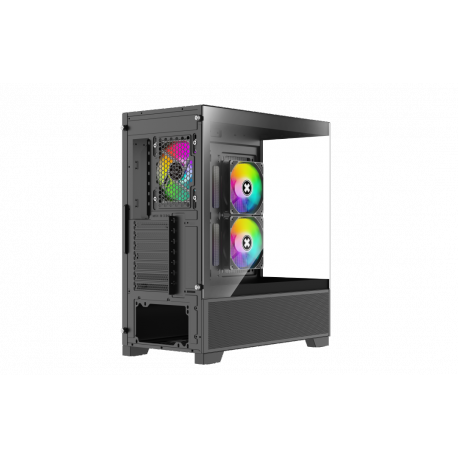 Xilence Xilent Beam - Midi-tower - ATX - windowed side panel (tempered glass) - no power supply (ATX) - black - USB/Audio - 3
