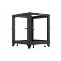 Lanberg - Rack open frame - 600 x 600 - 1100, adjustable - RAL 9004, black - 12U - 19"