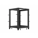 Lanberg - Rack open frame - 600 x 600 - 1100, adjustable - free-standing - black, RAL 9004 - 15U - 19"