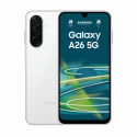 Samsung Galaxy A26 - 5G smartphone - dual-SIM - RAM 8 GB  /  Internal Memory 256 GB - microSD slot - OLED display - 6.7" - 2340 x 1080 pixels (120 Hz) - 3x rear cameras 50 MP, 8 MP, 2 MP - front camera 13 MP - white