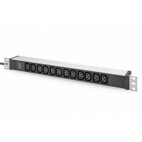 DIGITUS - Power distribution unit (rack-mountable) - AC 230 V - 3600 VA - 1-phase - input: power CEE 7/7 - output connectors: 12 (IEC 60320 C13 10A) - 1U - 19" - 2 m cord - 0