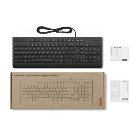 Lenovo Essential - Keyboard - USB - QWERTY - US English - black - brown box - 2