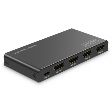 DIGITUS DS-55331 - Video / audio switch - 4K - 3 x 1 - desktop - 1