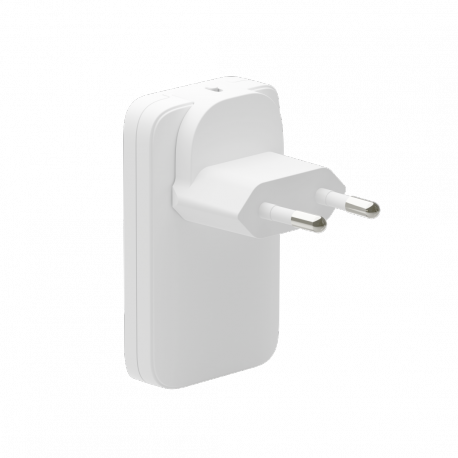 dbramante1928 re-charge Pro - Power adapter - slim - 20 Watt - 2 output connectors (24 pin USB-C, USB) - white - 2