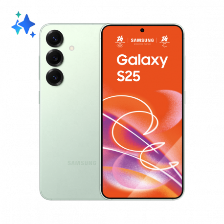 Samsung Galaxy S25 - 5G smartphone - dual-SIM - RAM 12 GB  /  Internal Memory 256 GB - OLED display - 6.2" - 2340 x 1080 pixels (120 Hz) - 3x rear cameras 50 MP, 12 MP, 10 MP - front camera 12 MP - mint - 0