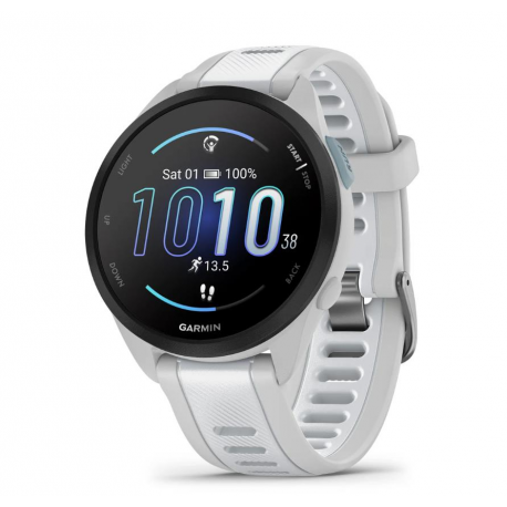Garmin Forerunner 165 - Mist grey - sport watch with band - silicone - whitestone - wrist size: 126-203 mm - display 1.2" - 4 GB - Bluetooth, ANT+ - 39 g - 0