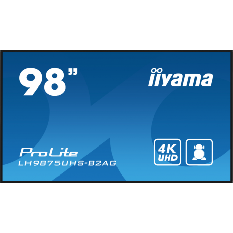 iiyama ProLite LH9875UHS-B2AG - 98" Diagonal Class (97.5" viewable) LED-backlit LCD display - digital signage - with built-in media player / optional slot-in PC capability - 4K UHD (2160p) 3840 x 2160 - black bezel with matte finish - 1