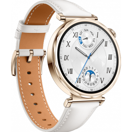 Huawei Watch GT 5 - 41 mm - stainless steel - smart watch with strap - composite leather - white - wrist size: 120-190 mm - display 1.32" - NFC, Bluetooth - 35 g - 4
