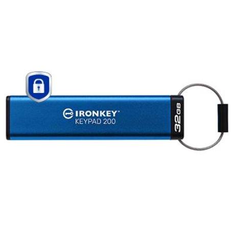 Kingston IronKey Keypad 200 - USB flash drive - encrypted - 32 GB - USB 3.2 Gen 1 - 0