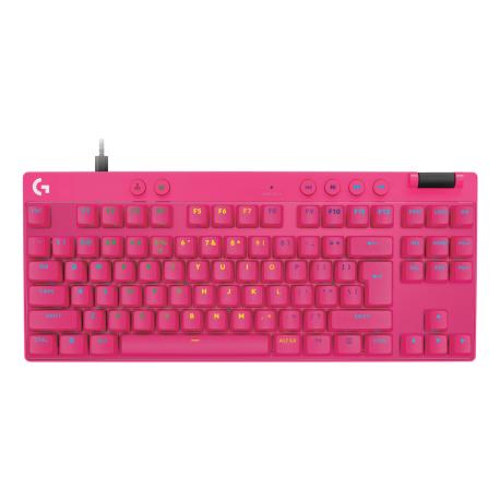 Logitech G PRO X RAPID - Keyboard - TKL - backlit - USB - QWERTY - US International - key switch: Linear - pink - 0