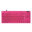 Logitech G PRO X RAPID - Keyboard - TKL - backlit - USB - QWERTY - US International - key switch: Linear - pink