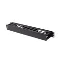 Lanberg - Rack cable organiser - plastic, type A - RAL 9004, black - 1U - 19"