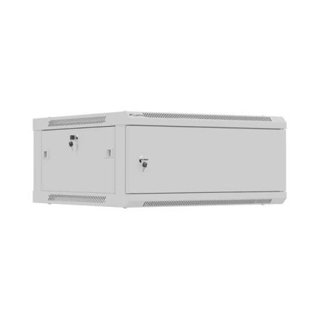 Lanberg WF01 Series - Rack cabinet - 600x600, flat pack, with metal door - wall mountable - grey, RAL7035 - 4U - 19" - 0