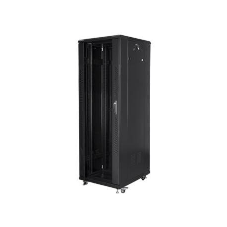 Lanberg FF01 series - Rack cabinet - with 4 cooling fans - free-standing, floor-standing - black, RAL 9004 - 37U - 19" - 0