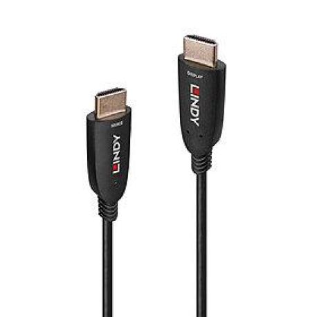 Lindy - HDMI cable - HDMI male to HDMI male - 10 m - fibre optic - black - 8K60Hz (7680 x 4320) support, 4K120Hz (3840 x 2160) support, hybrid - 0