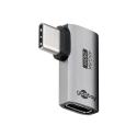 goobay - USB adapter - 24 pin USB-C (F) to 24 pin USB-C (M) angled - USB4 - 48 V - 5 A - 8K60Hz support - silver